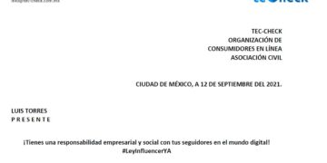 Carta dirigida al “influencer” Luis Torres